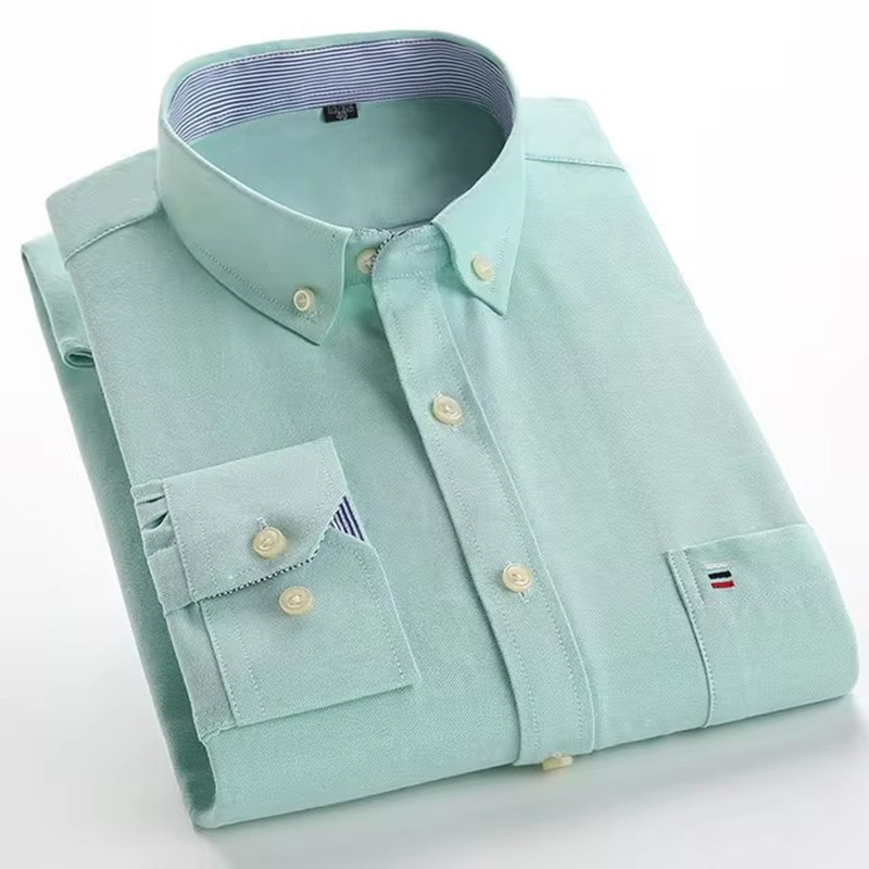 Oxford Cotton Casual Shirt Business - 5XL-6XL-7XL เสื้อเชิ้ตแขนยาวของผู้ชายเสื้อเชิ้ตลายตารางหมากรุก100% ผ้าฝ้ายลำลองธุรกิจเสื้อผ้าประจำวันสำหรับฤดูใบไม้ผลิฤดูใบไม้ร่วงผ้าออกซ์ฟอร์ด