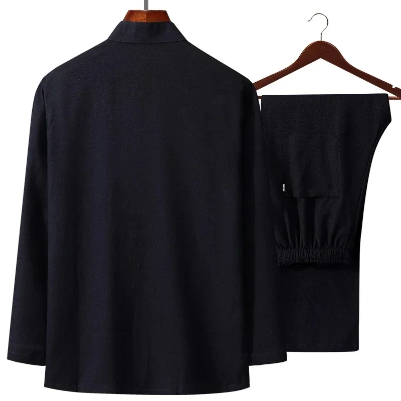 ฤดูใบไม้ร่วงใหม่เย็บปักถักร้อย - Mens Linen Shirt Long Sleeve บทวิจารณ์และราคา