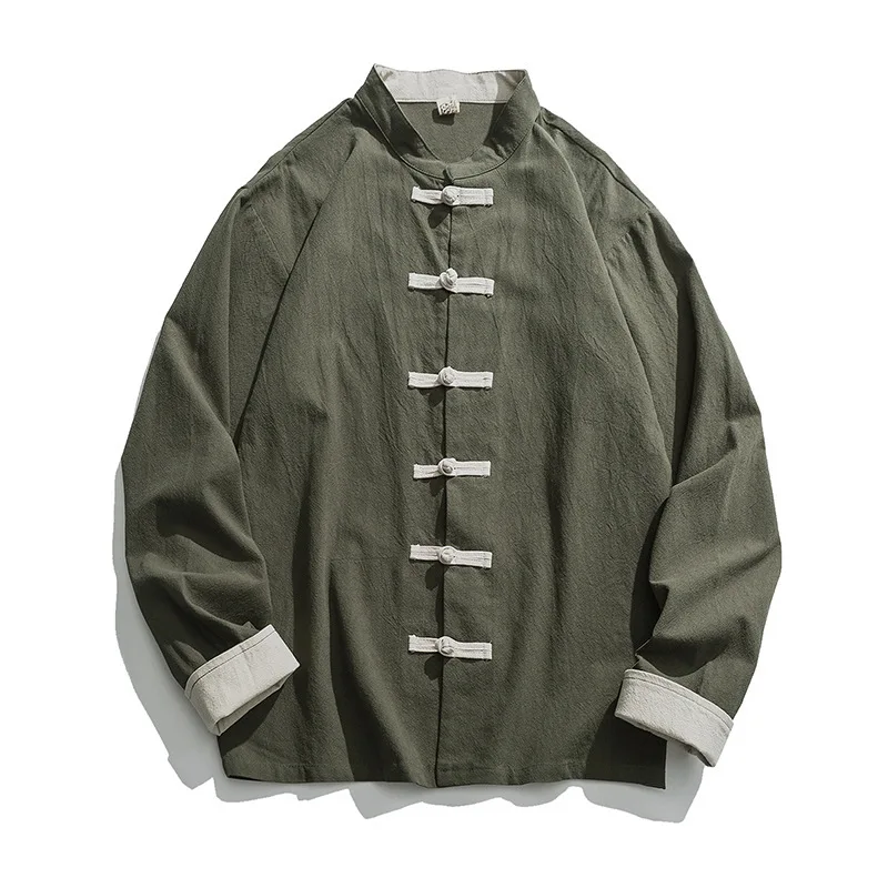 2020ใหม่ Kimono เสื้อผู้ชายเสื - Mens Linen Shirt Long Sleeve บทวิจารณ์และราคา
