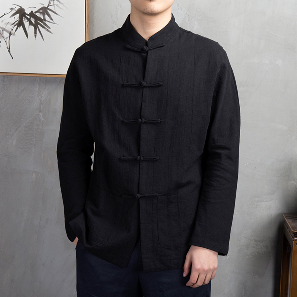 เสื้อผ้าผู้ชายสไตล์เรโทรลำลองแ - Mens Linen Shirt Long Sleeve บทวิจารณ์และราคา