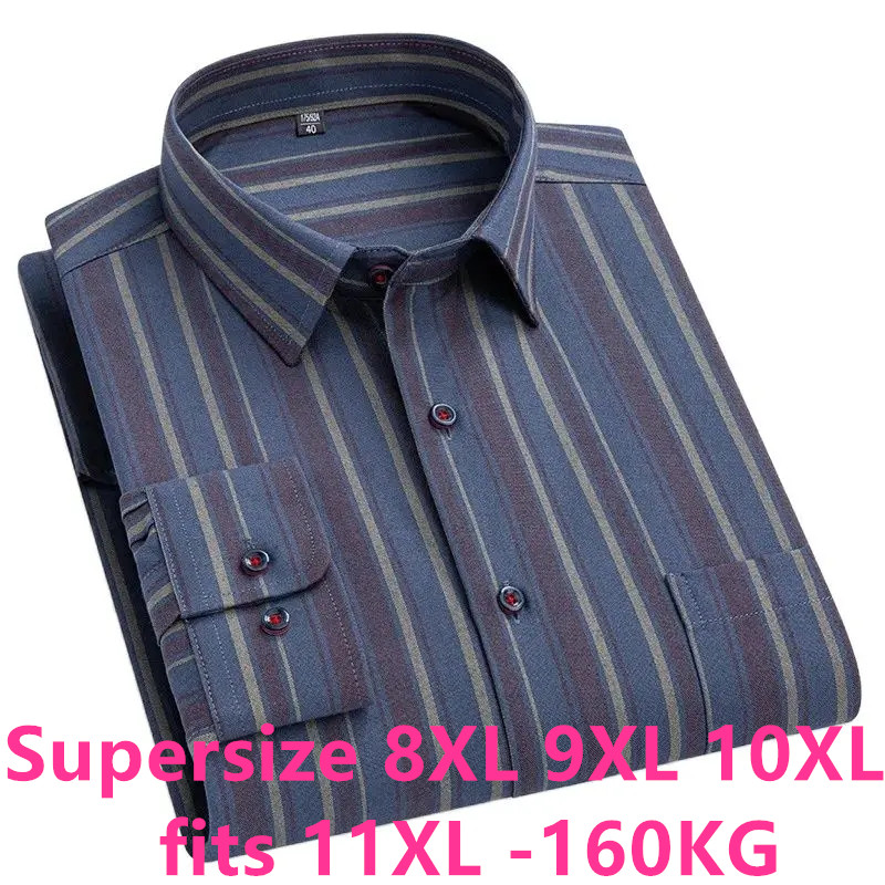 ขนาดใหญ่ 11XL 10XL 9XL 8XL 100 - Oxford Cotton Casual Shirt Business บทวิจารณ์และราคา