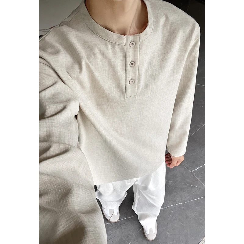 เสื้อเชิ้ตผู้ชายสไตล์ลำลอง ผ้า - Mens Linen Shirt Long Sleeve บทวิจารณ์และราคา