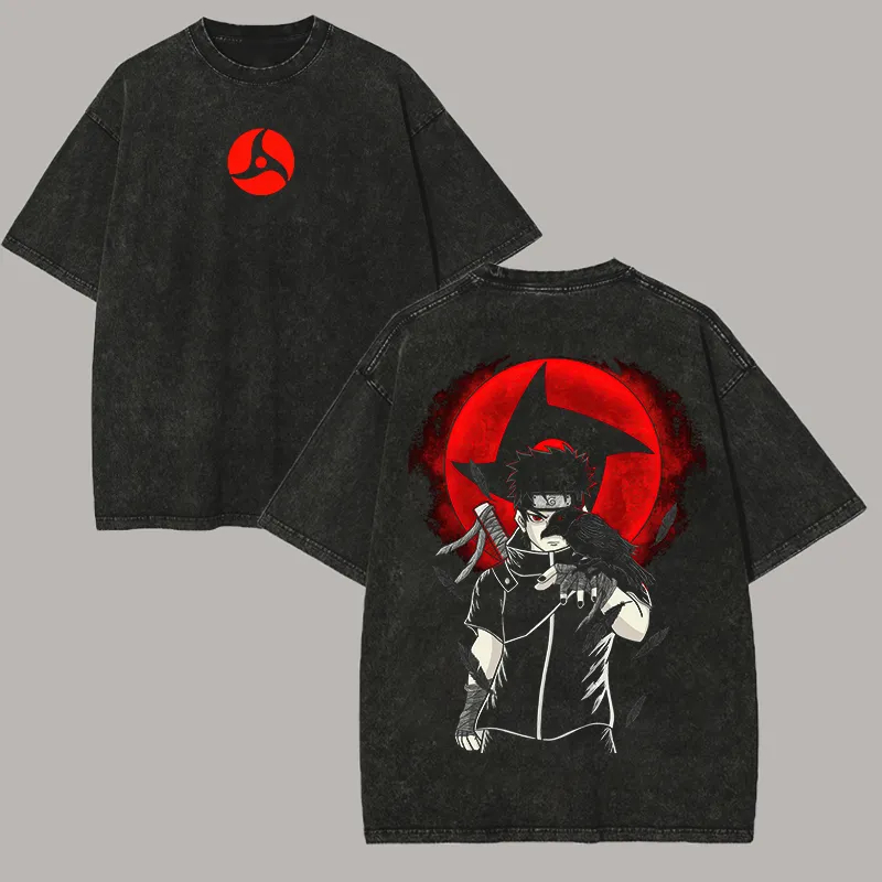 เสื้อยืดนารูโตะ ชิซึอิ อุจิวะ  - Acid Wash Vintage Graphic T Shirt บทวิจารณ์และราคา